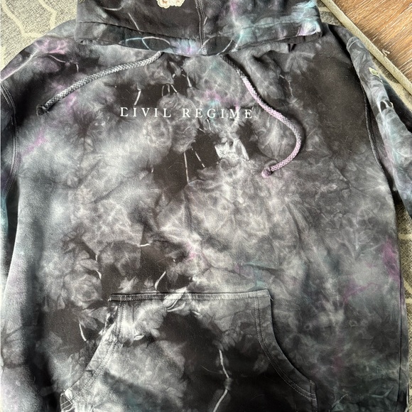 Civil Regime Tie-Dye Hoodie with Floral Accents - Picture 3 of 4